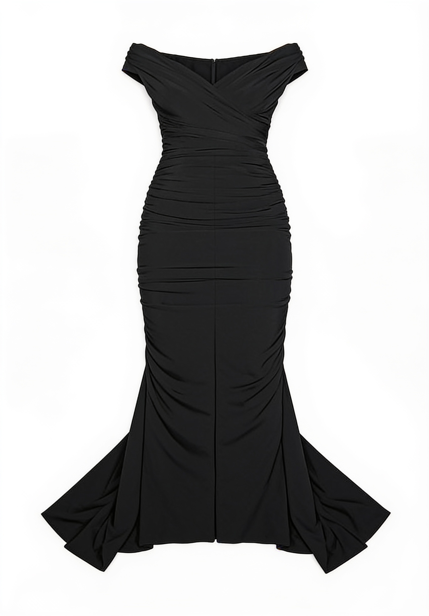 Black embellished V-neck gown