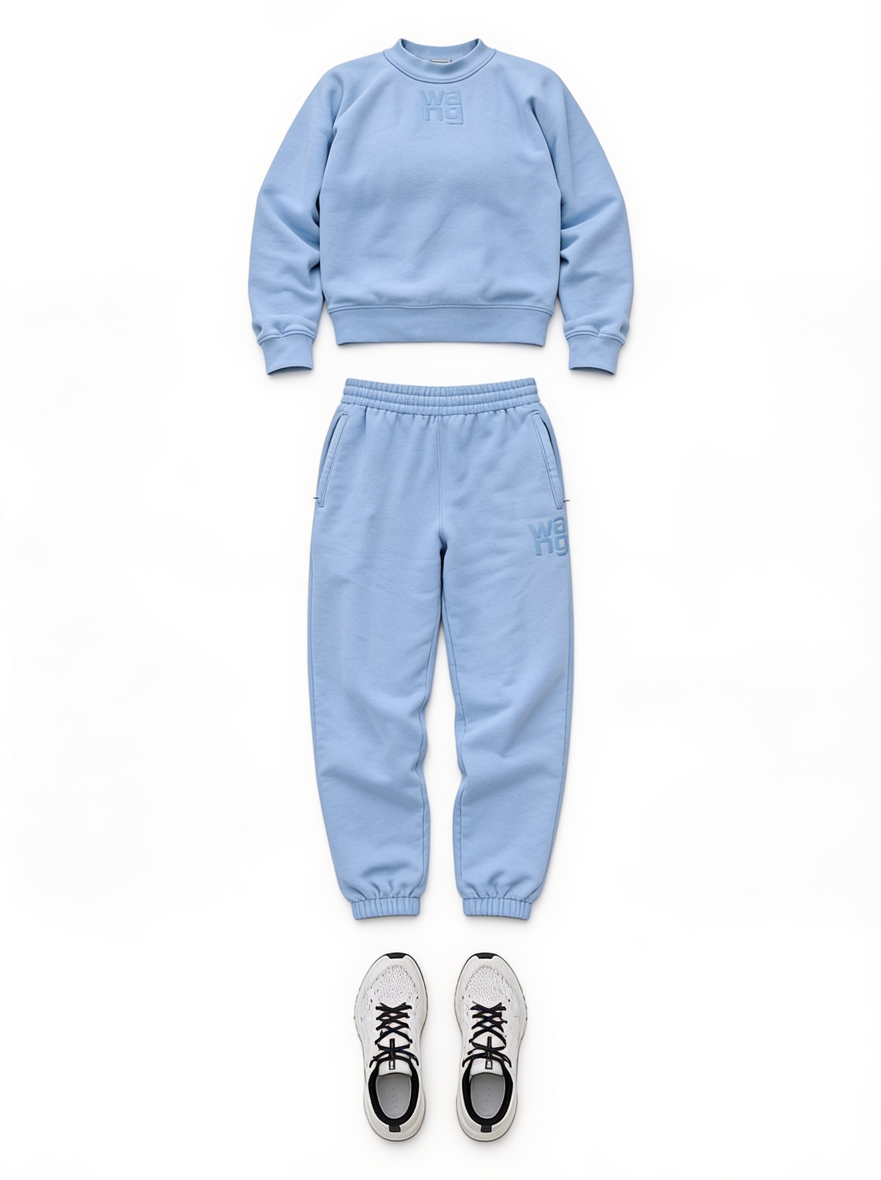 Powder-blue sweatshirt and joggers