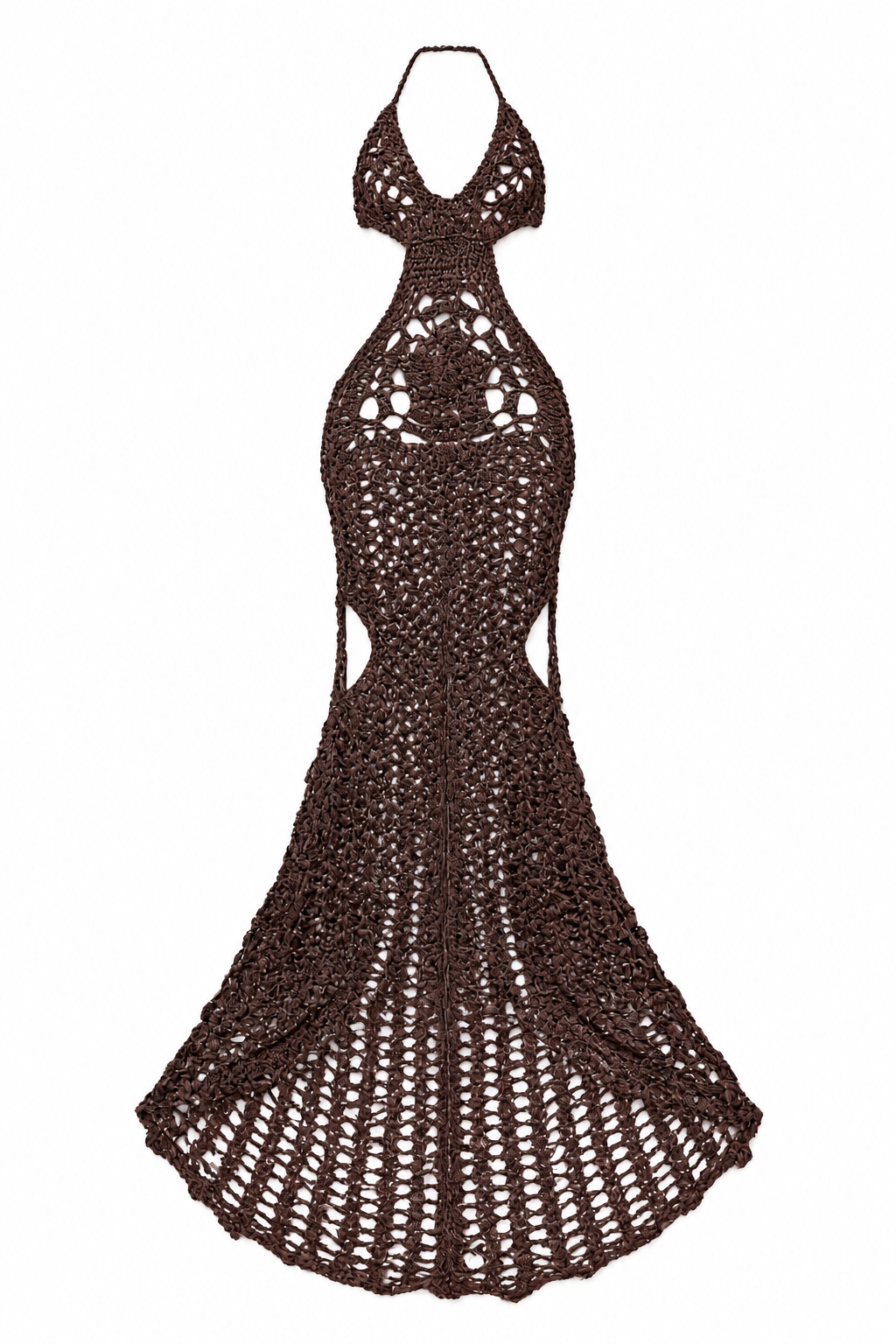 Chocolate cutout halter gown
