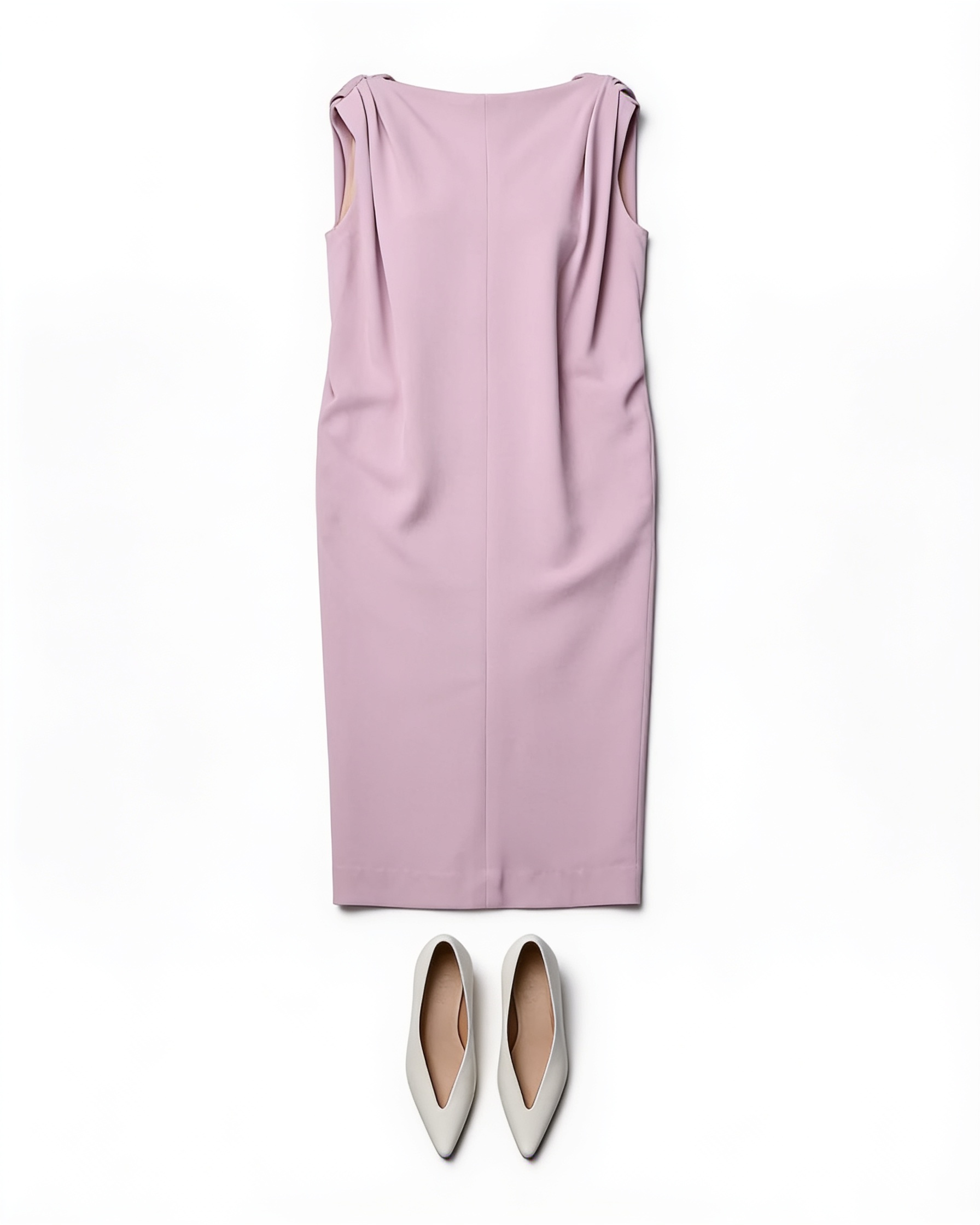Lilac draped column dress