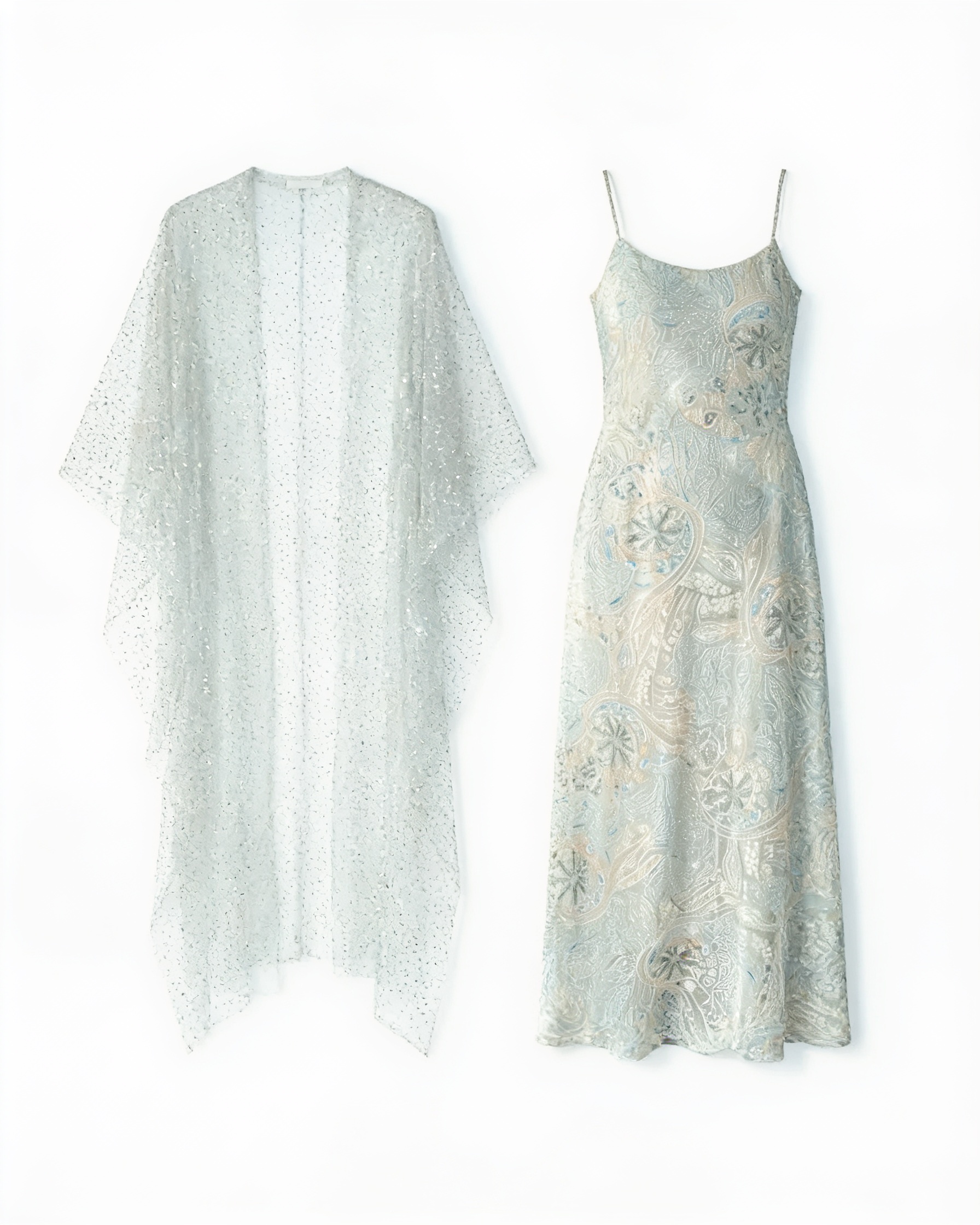 Pale green embellished maxi dress