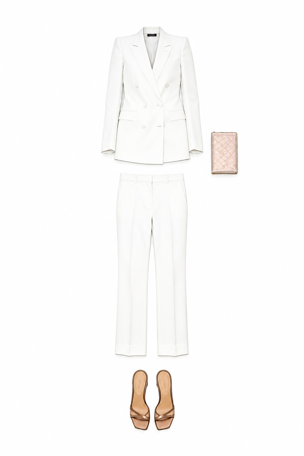 White tailored trouser suit