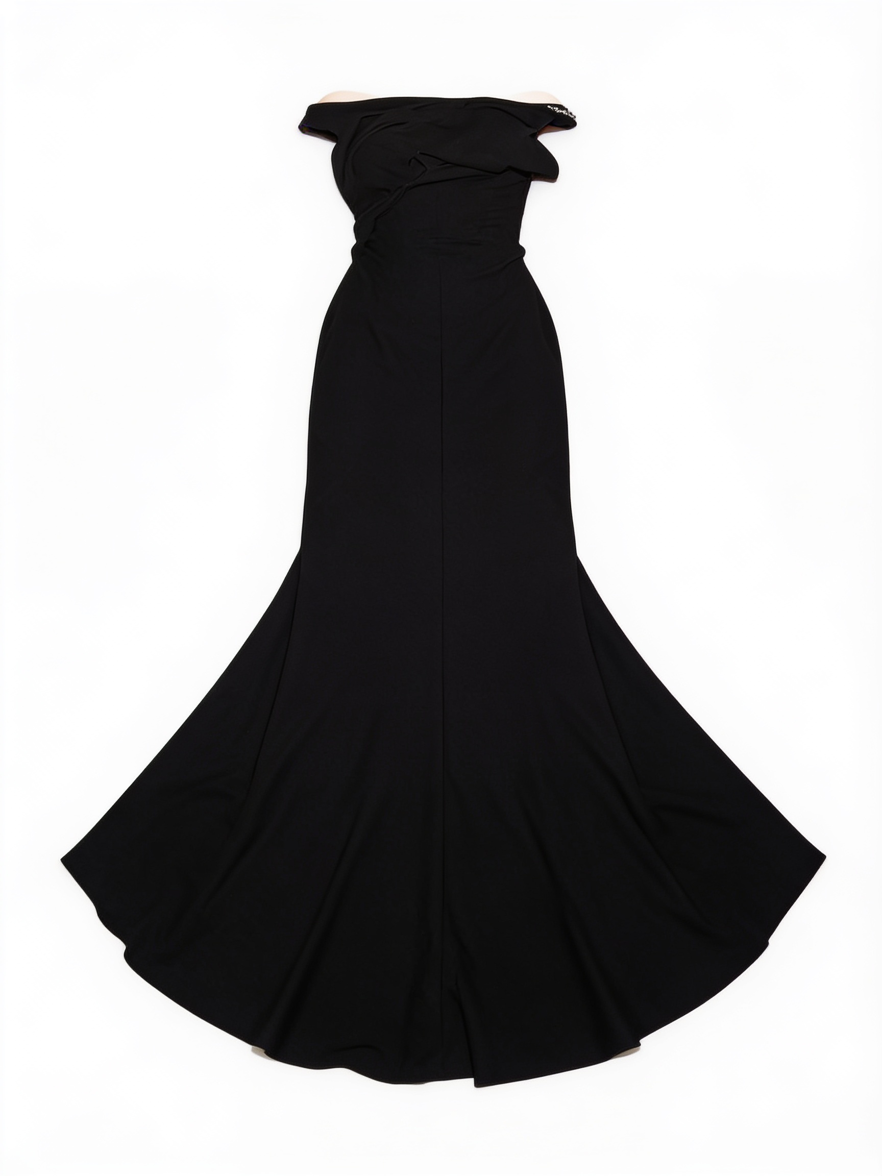 Black off-shoulder gown