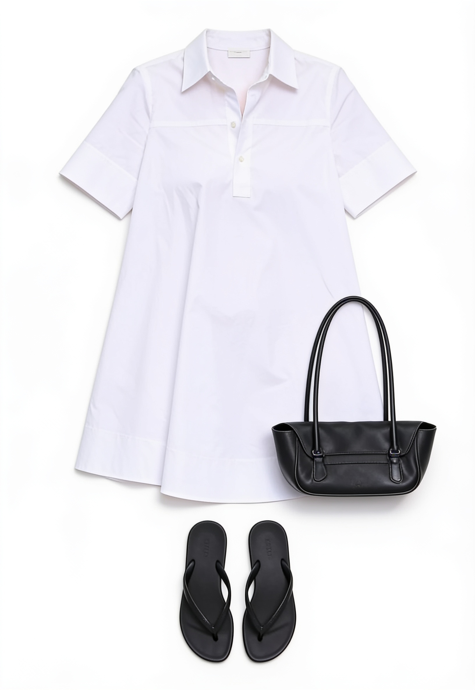 White poplin mini dress