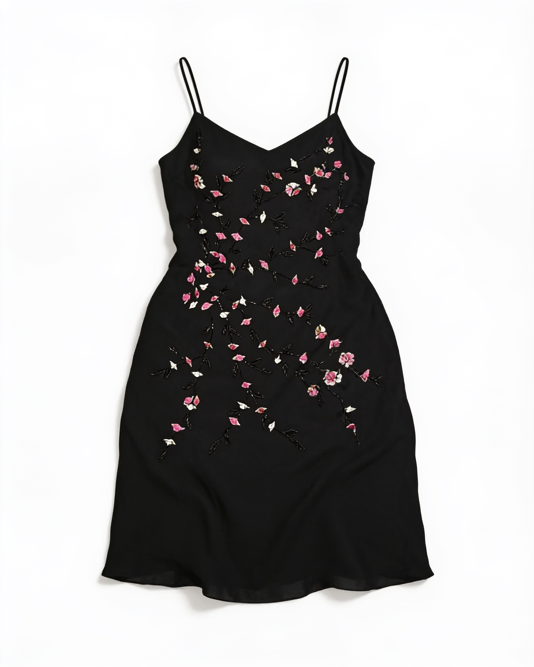 Black floral slip dress