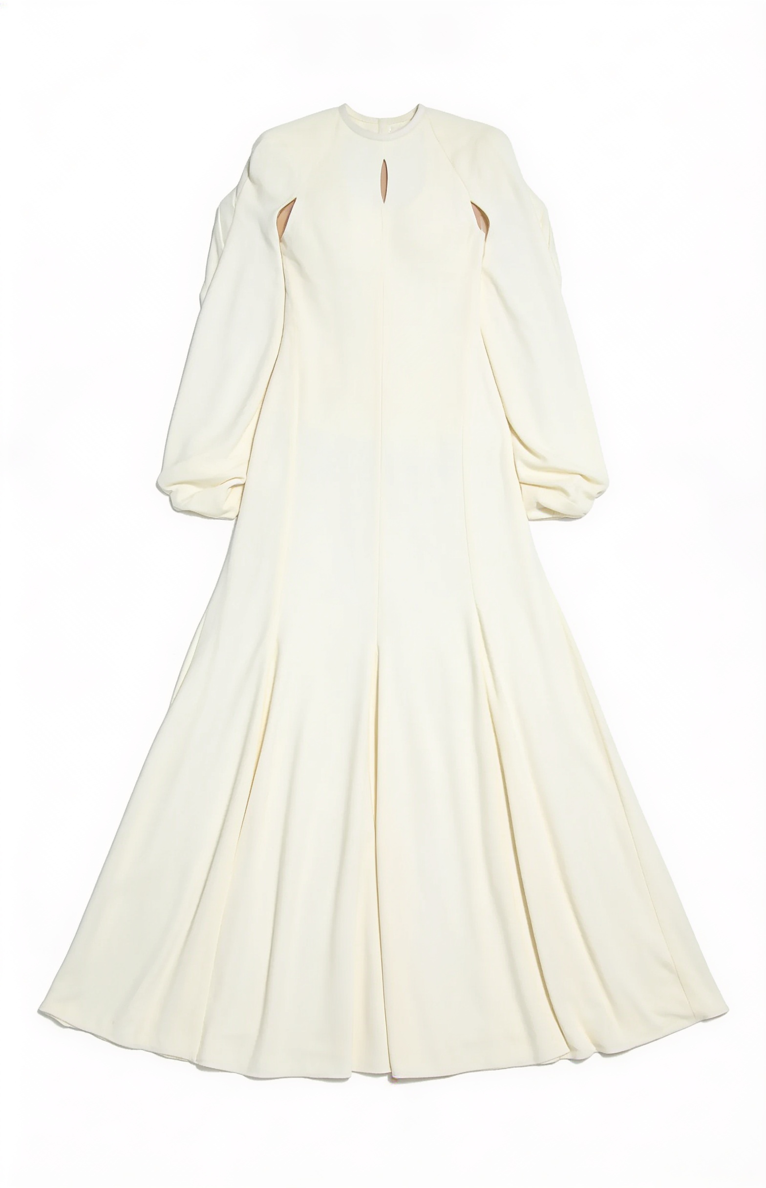 Ivory long-sleeve keyhole gown