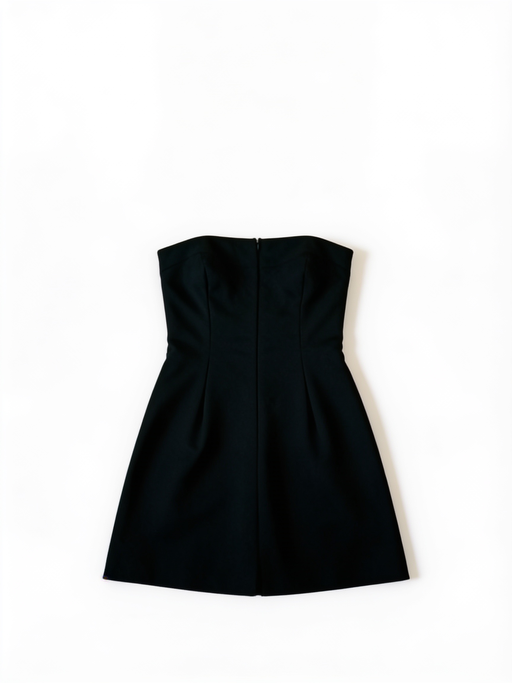 Black strapless mini dress