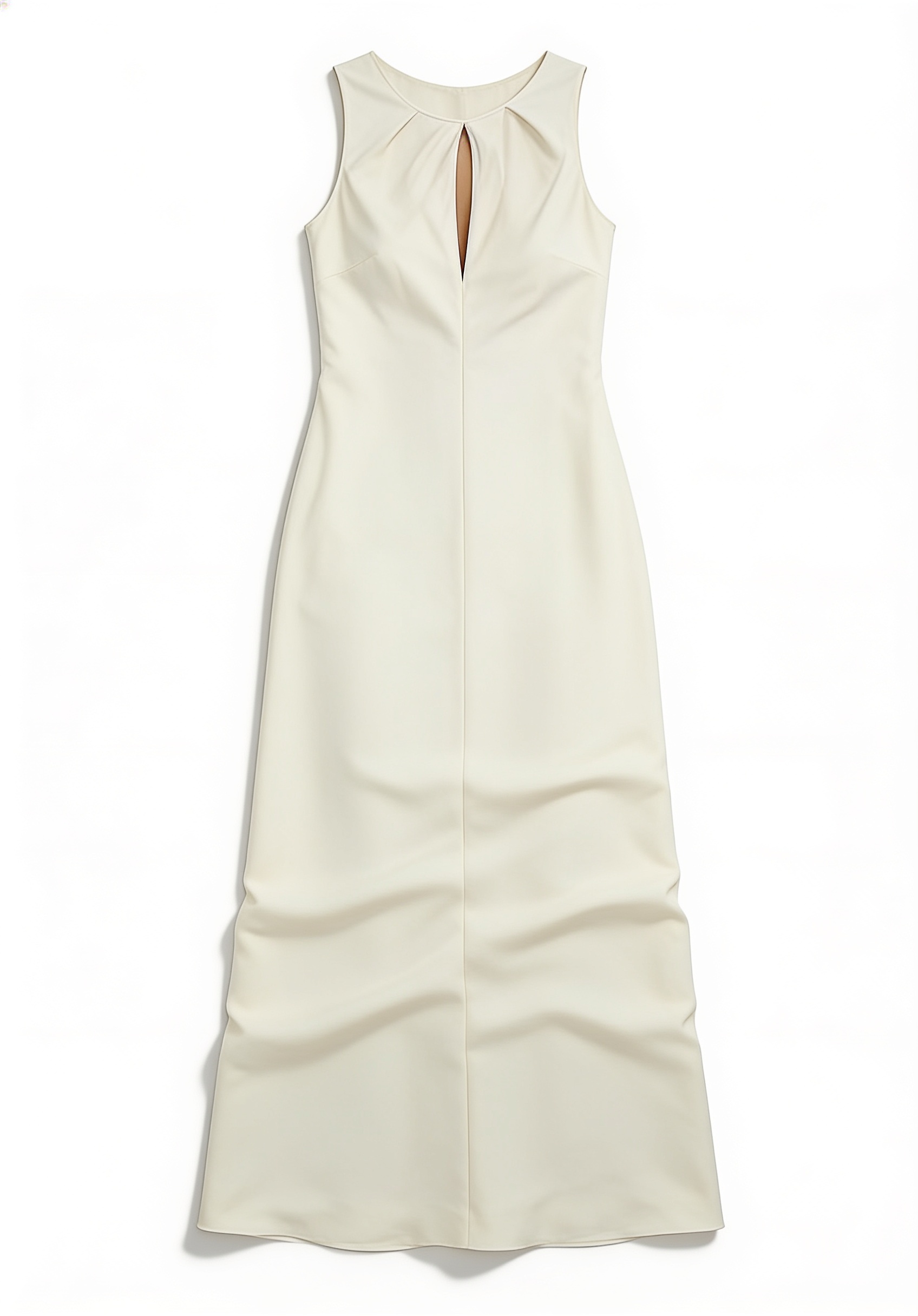 Ivory sleeveless flowing gown