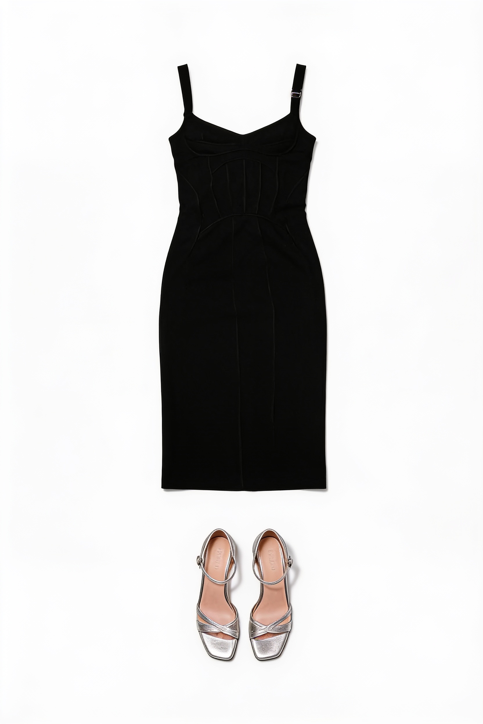 Black corset midi dress