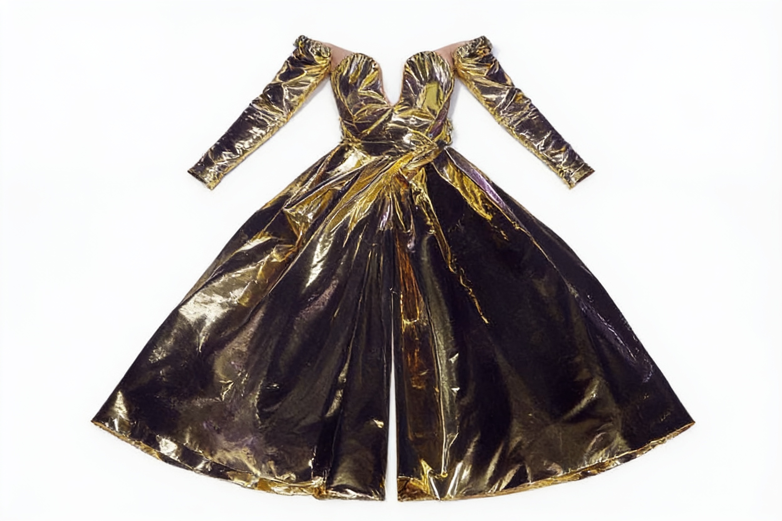 Gold metallic ball gown