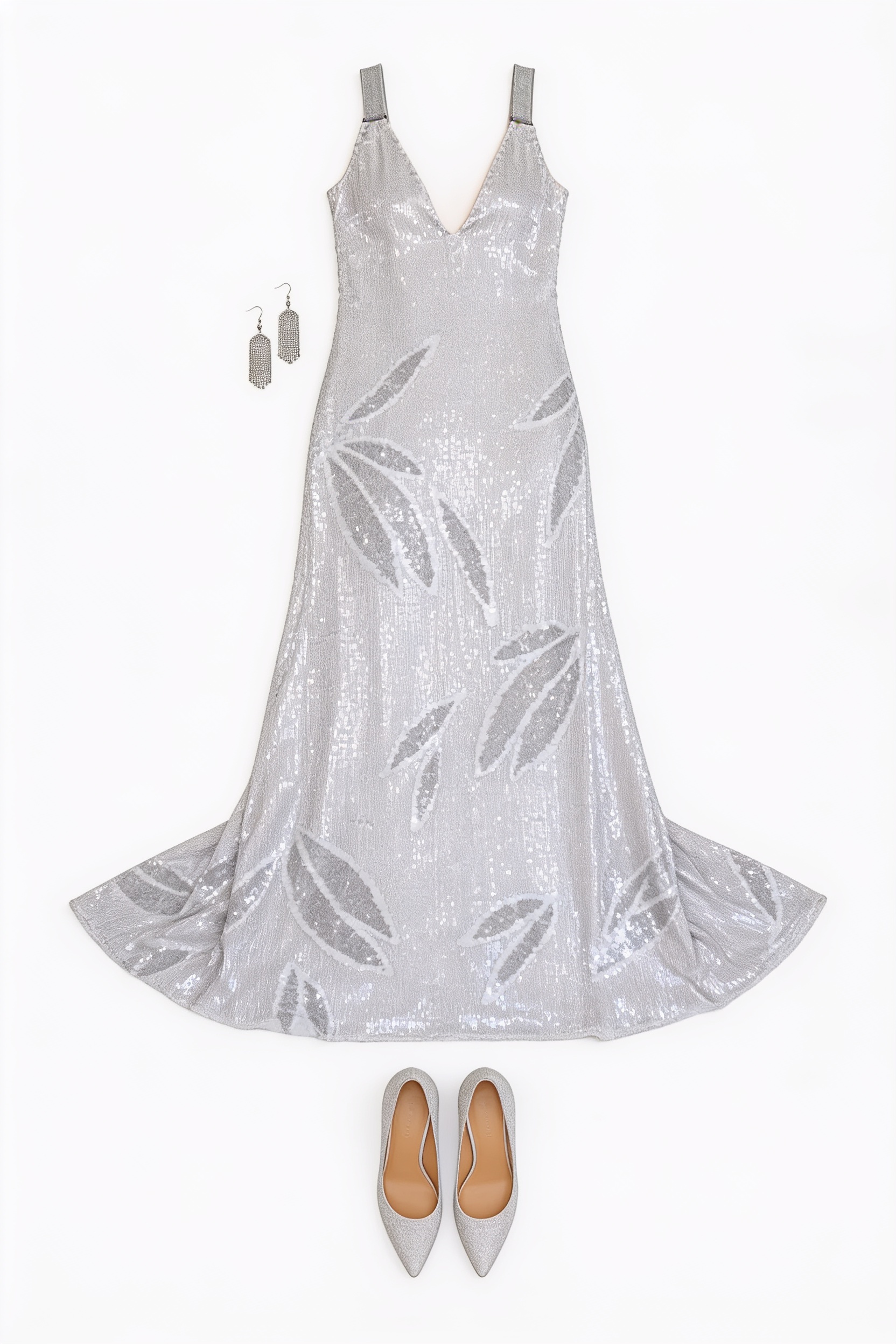 Silver sequined gown