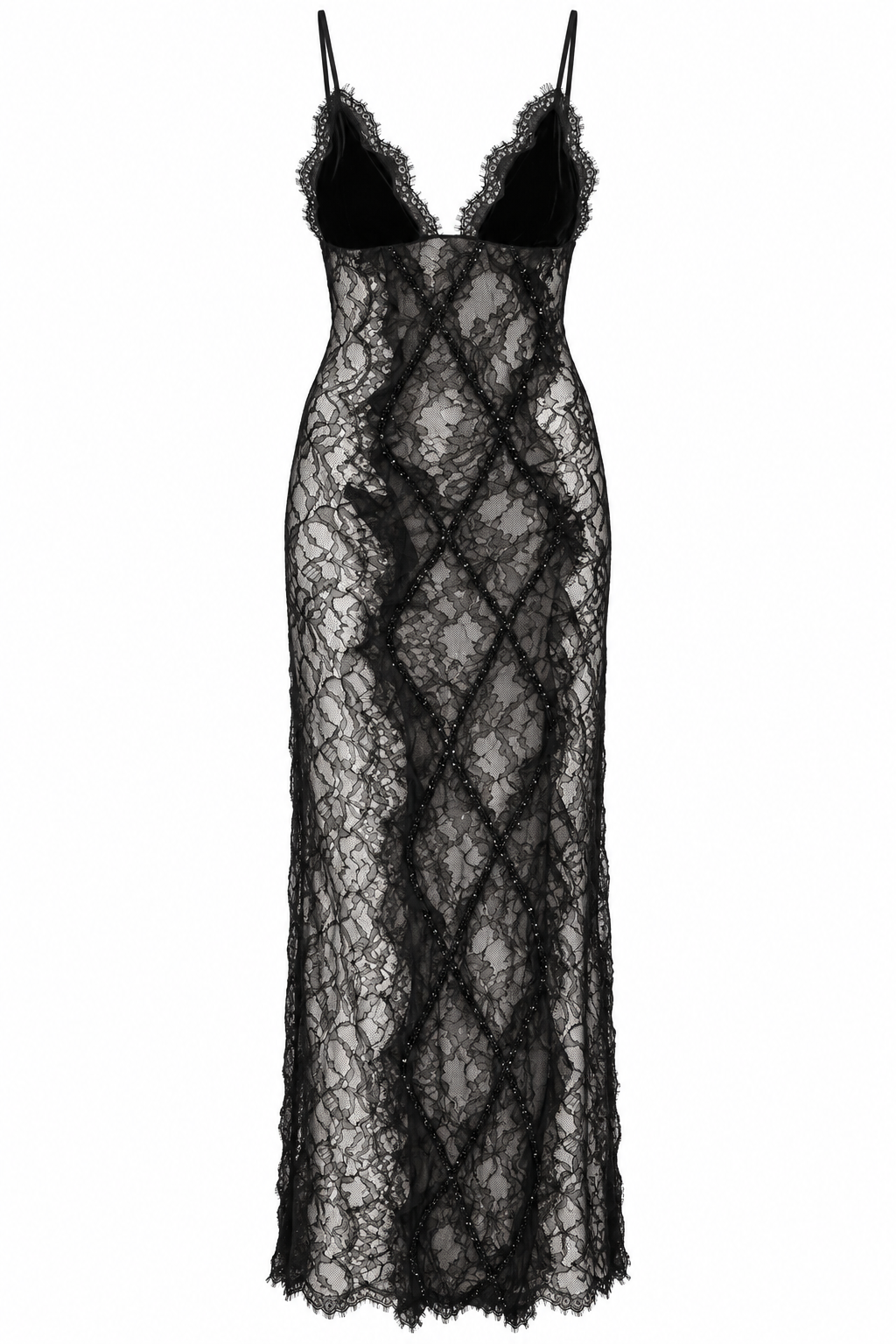 Black lace midi dress