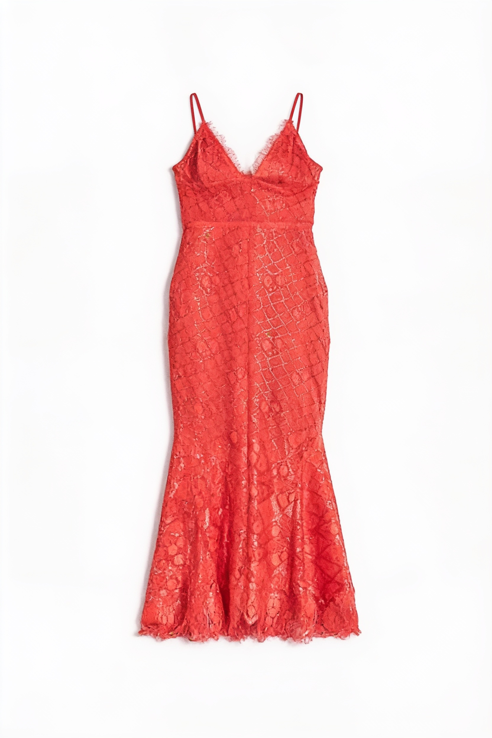 Red lace gown
