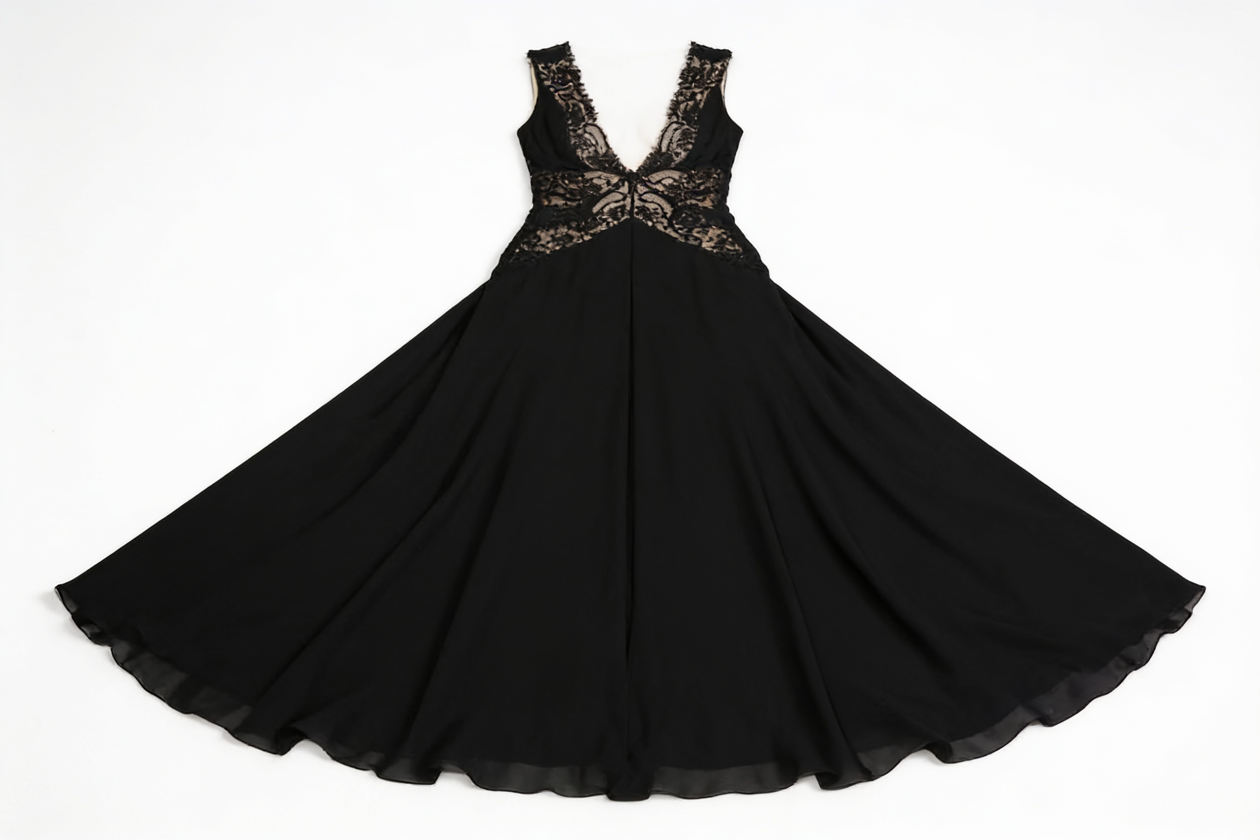 Black flowing evening gown