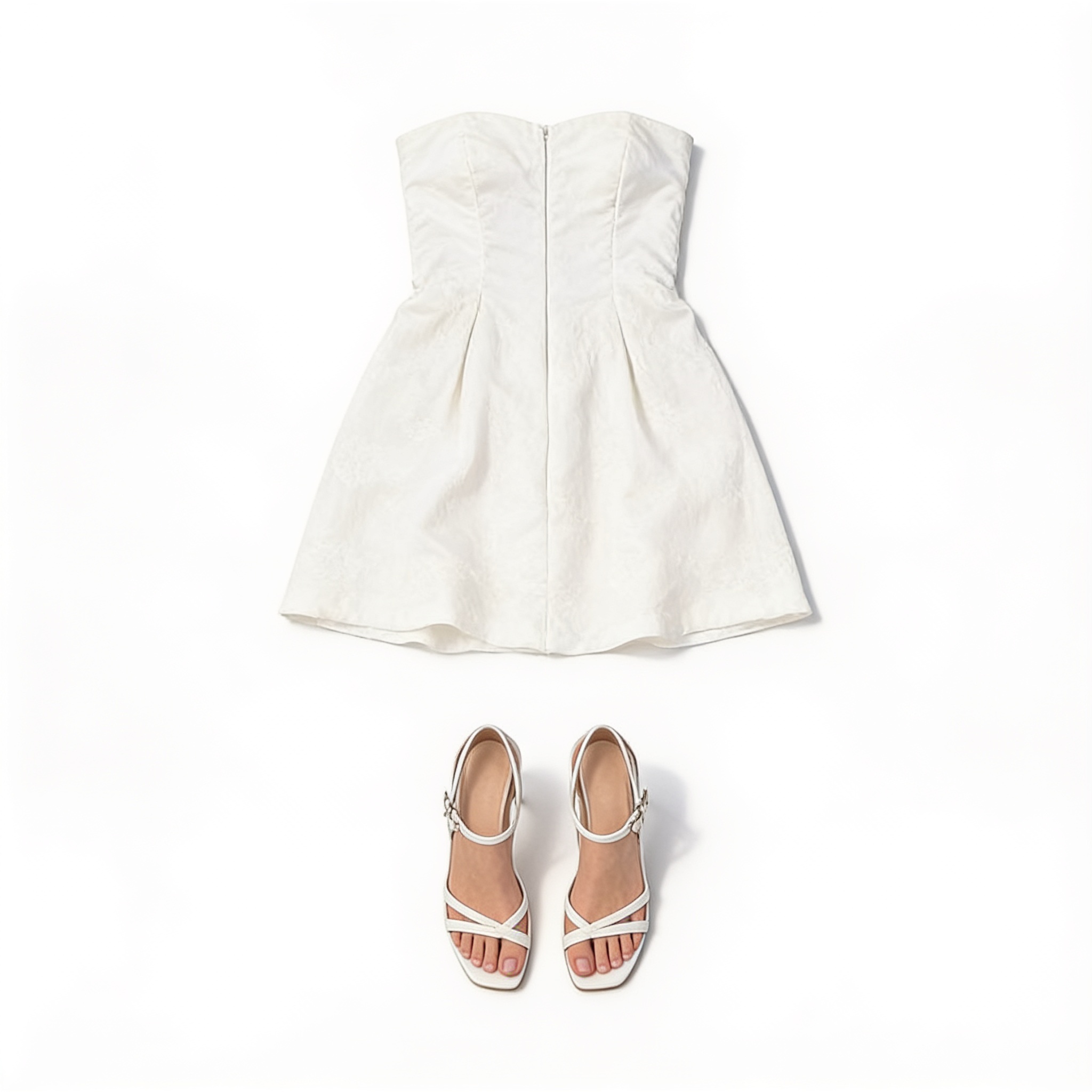 Ivory draped mini dress