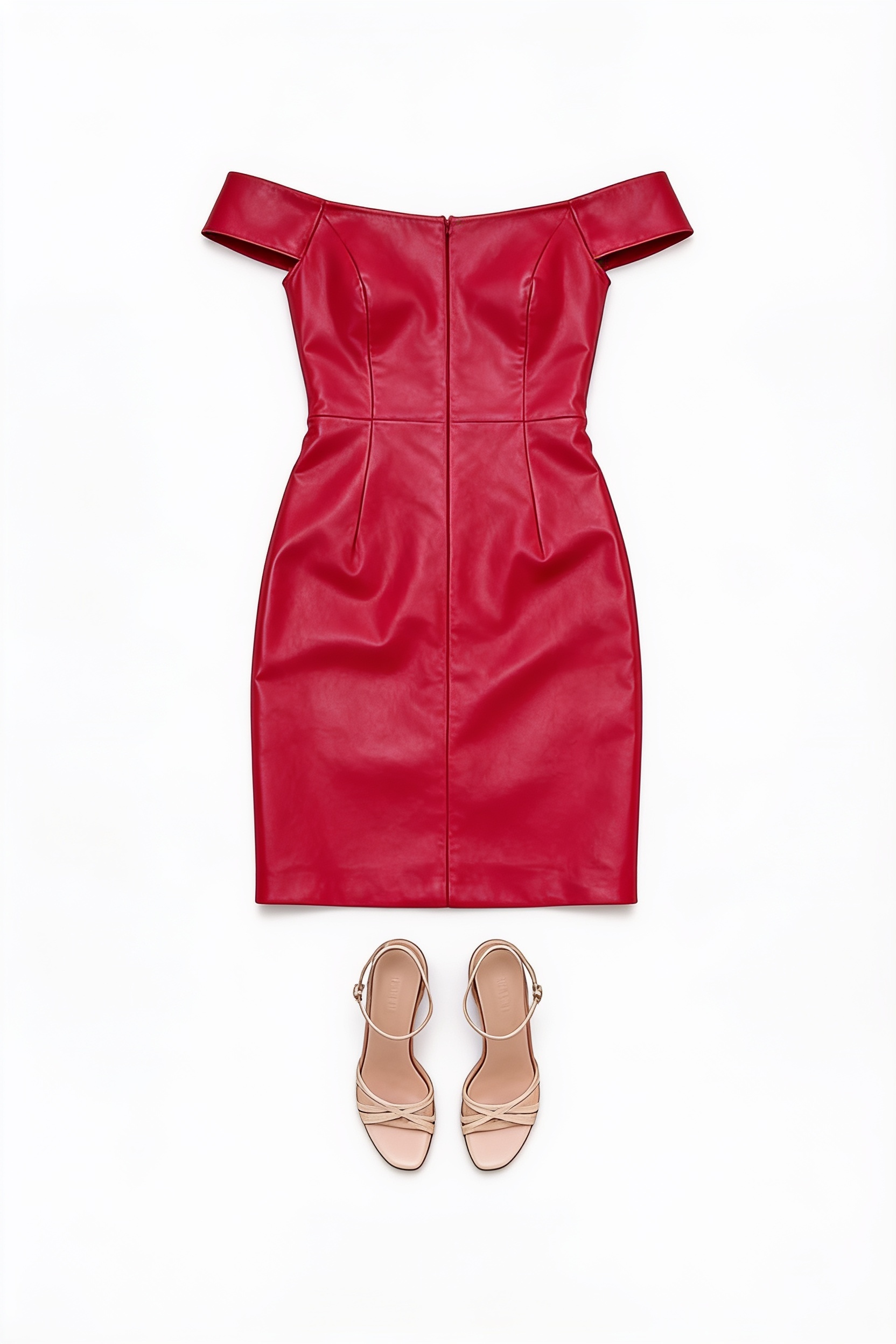 Red off-shoulder mini dress