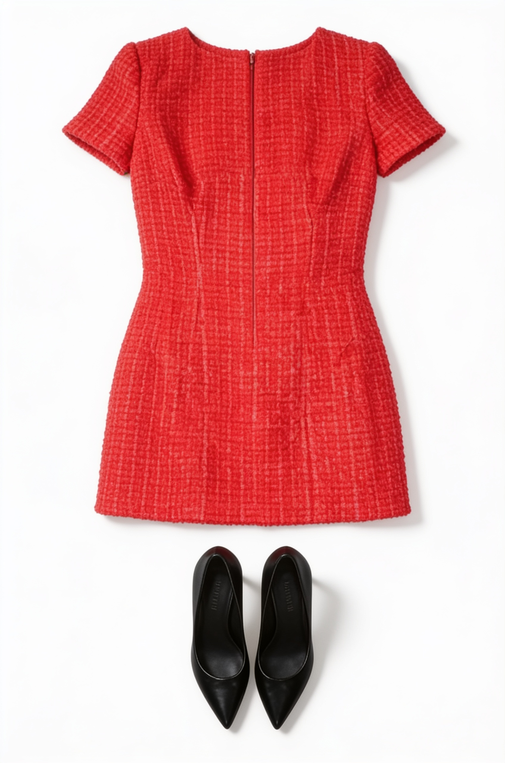 Red short-sleeved mini dress