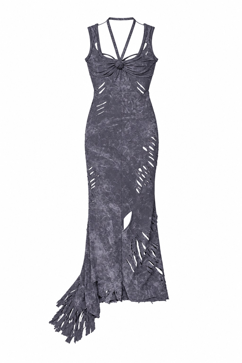 Charcoal cutout halter gown