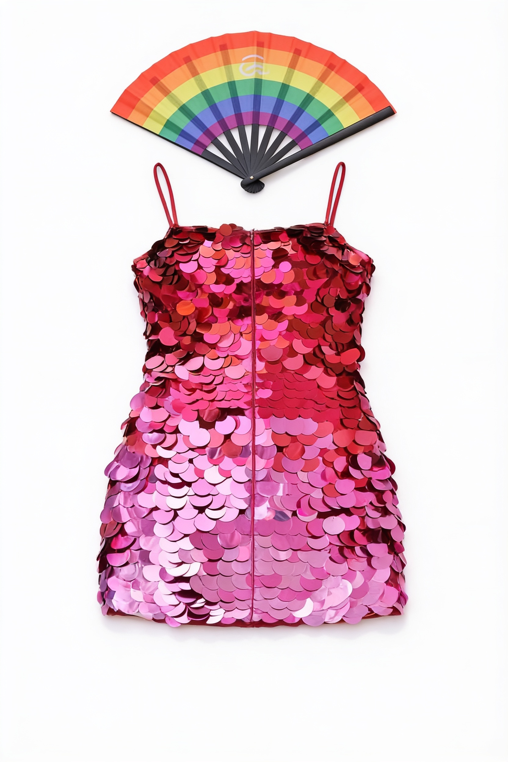 Pink sequined mini dress