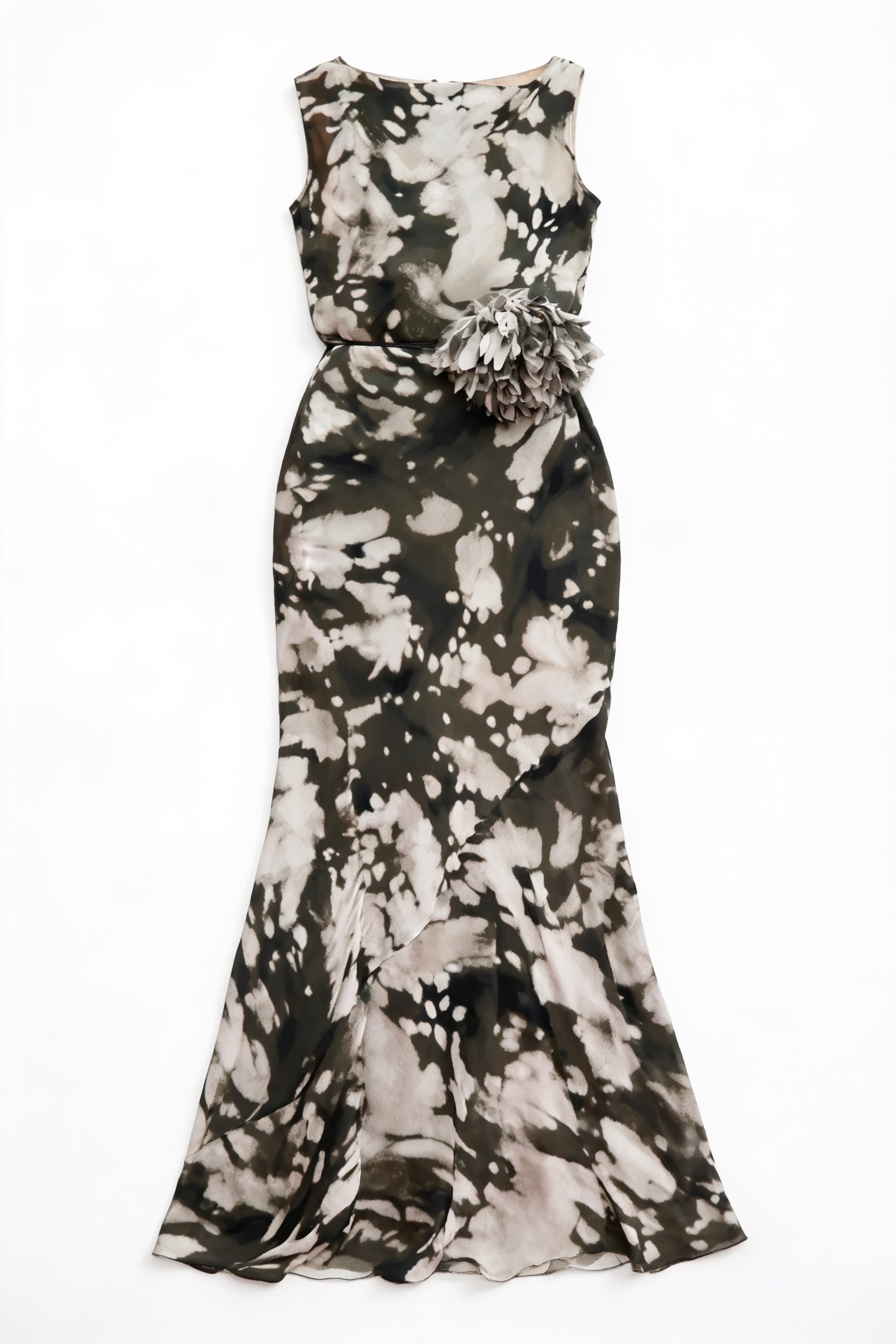 Black and white floral gown