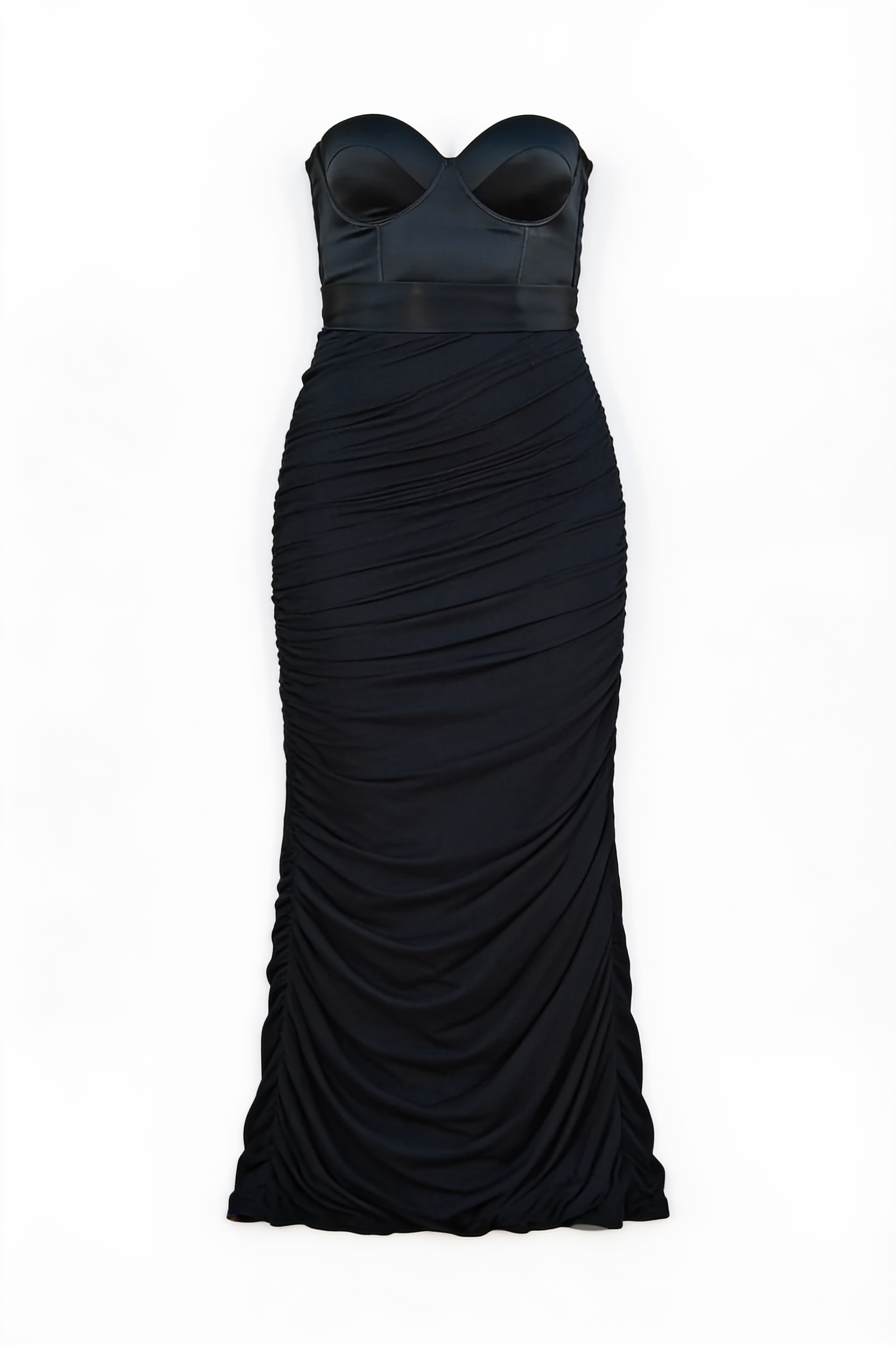Black fitted bustier maxi dress