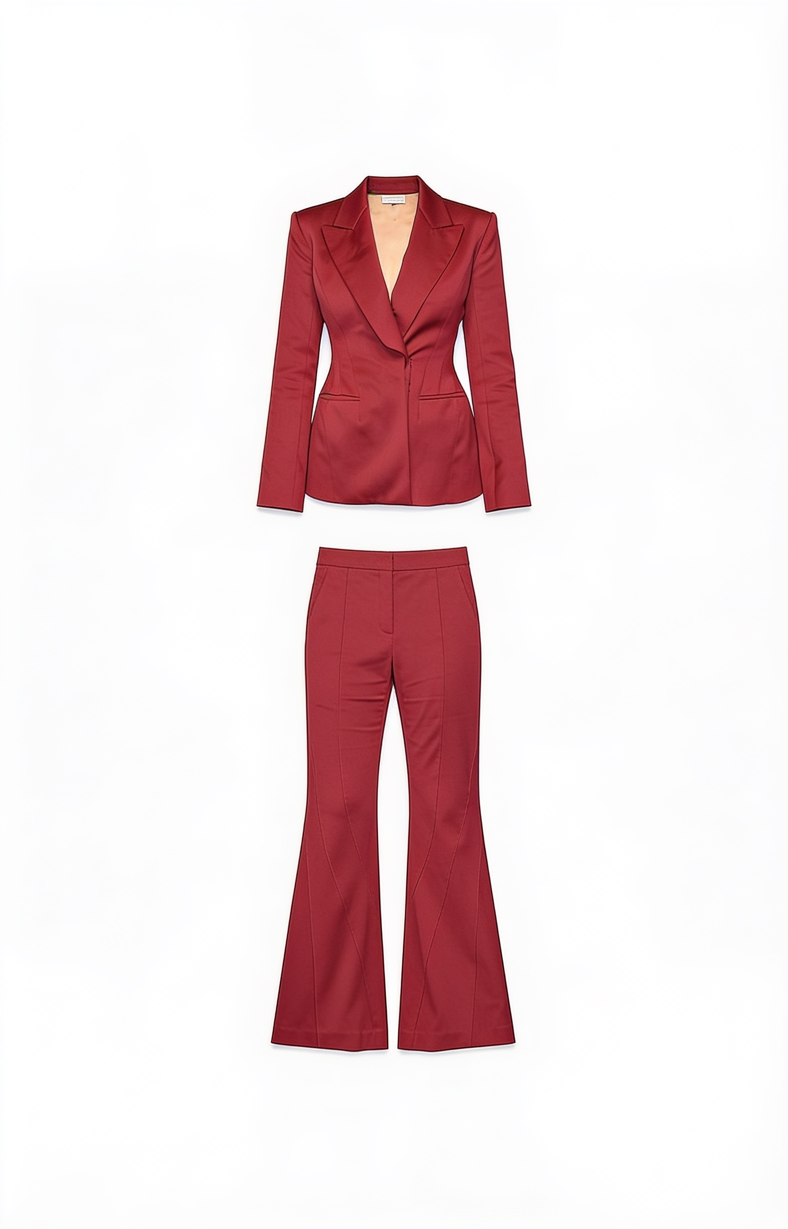 Burgundy trouser suit