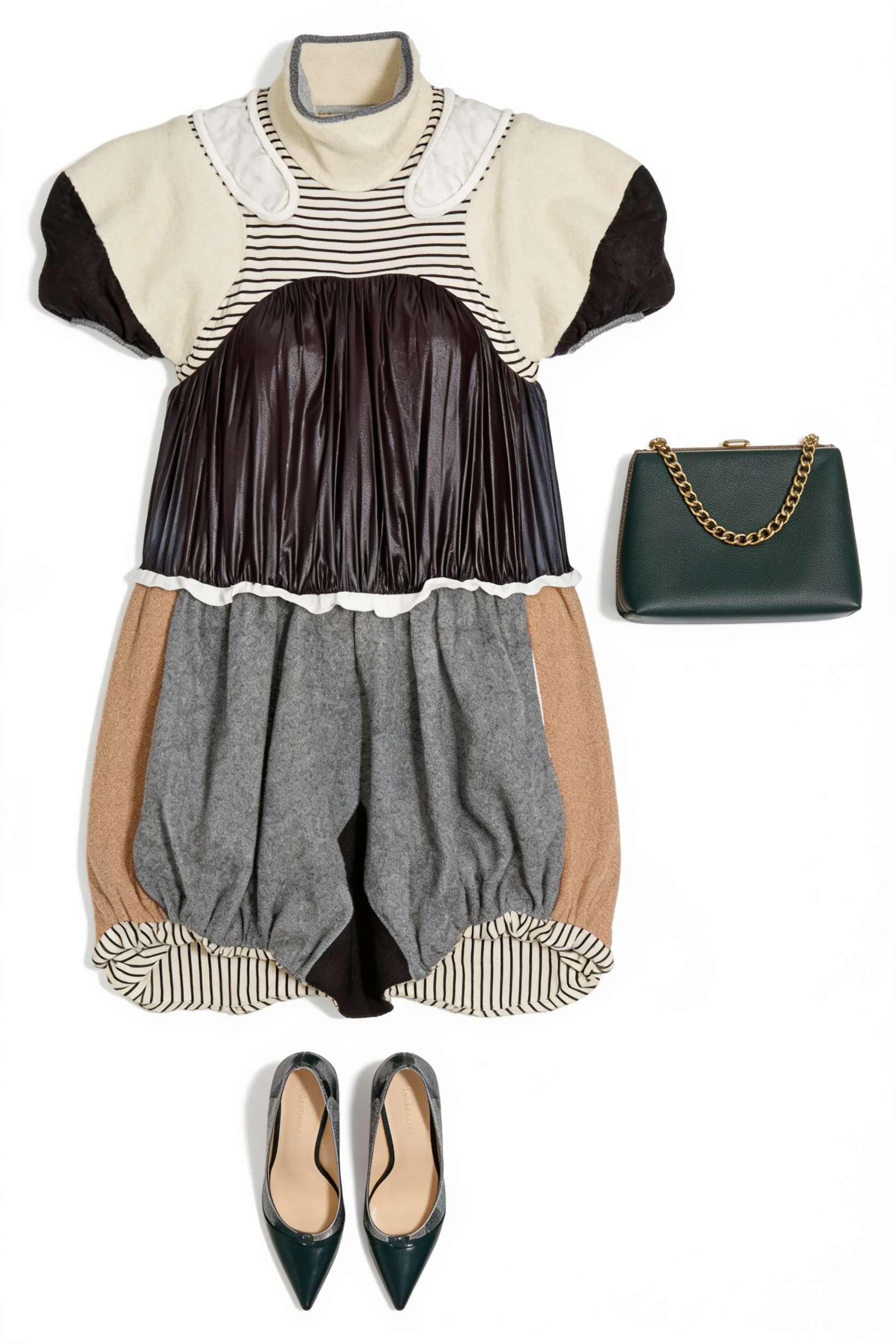 Ruffle top and grey bubble shorts