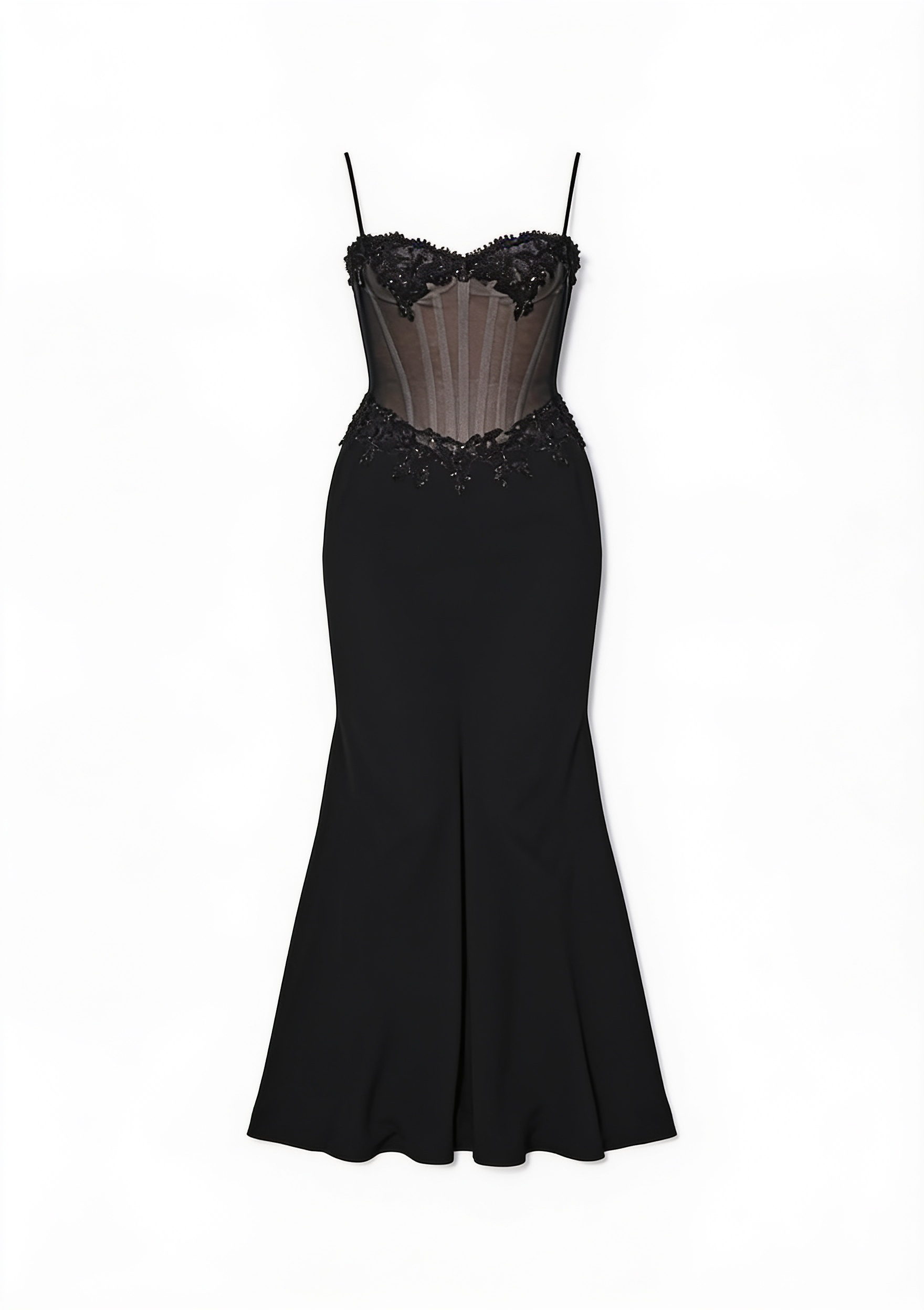 Black corset slip gown
