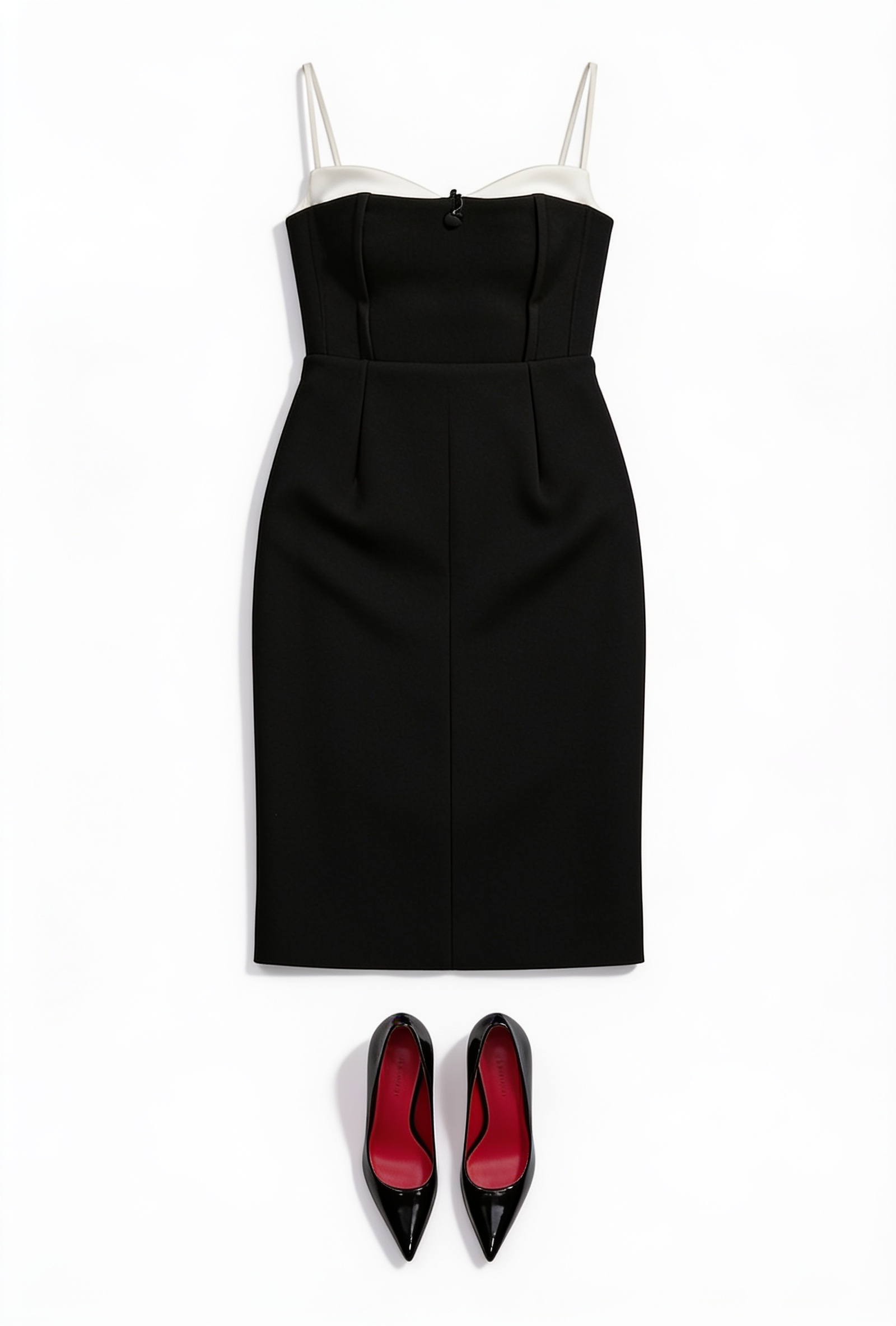 Black dress with ivory neckline