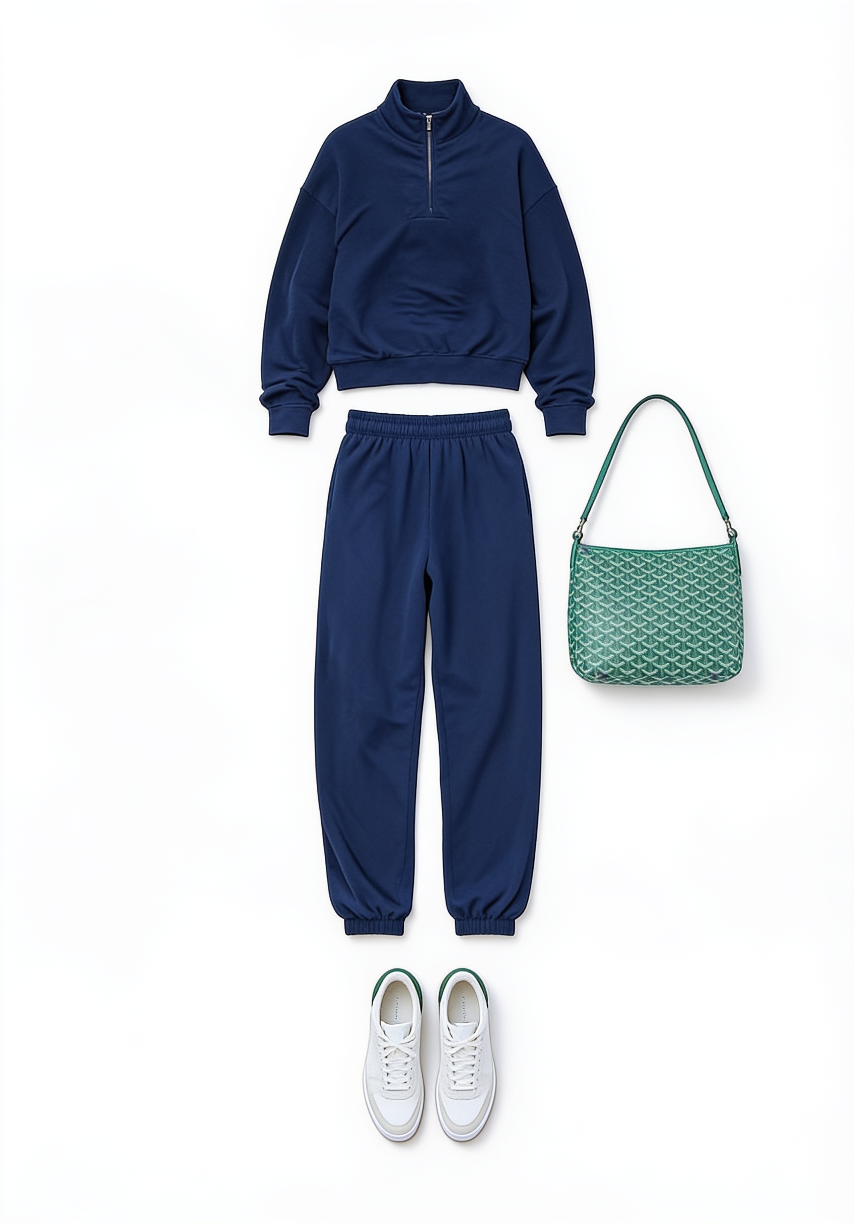 Navy half-zip tracksuit