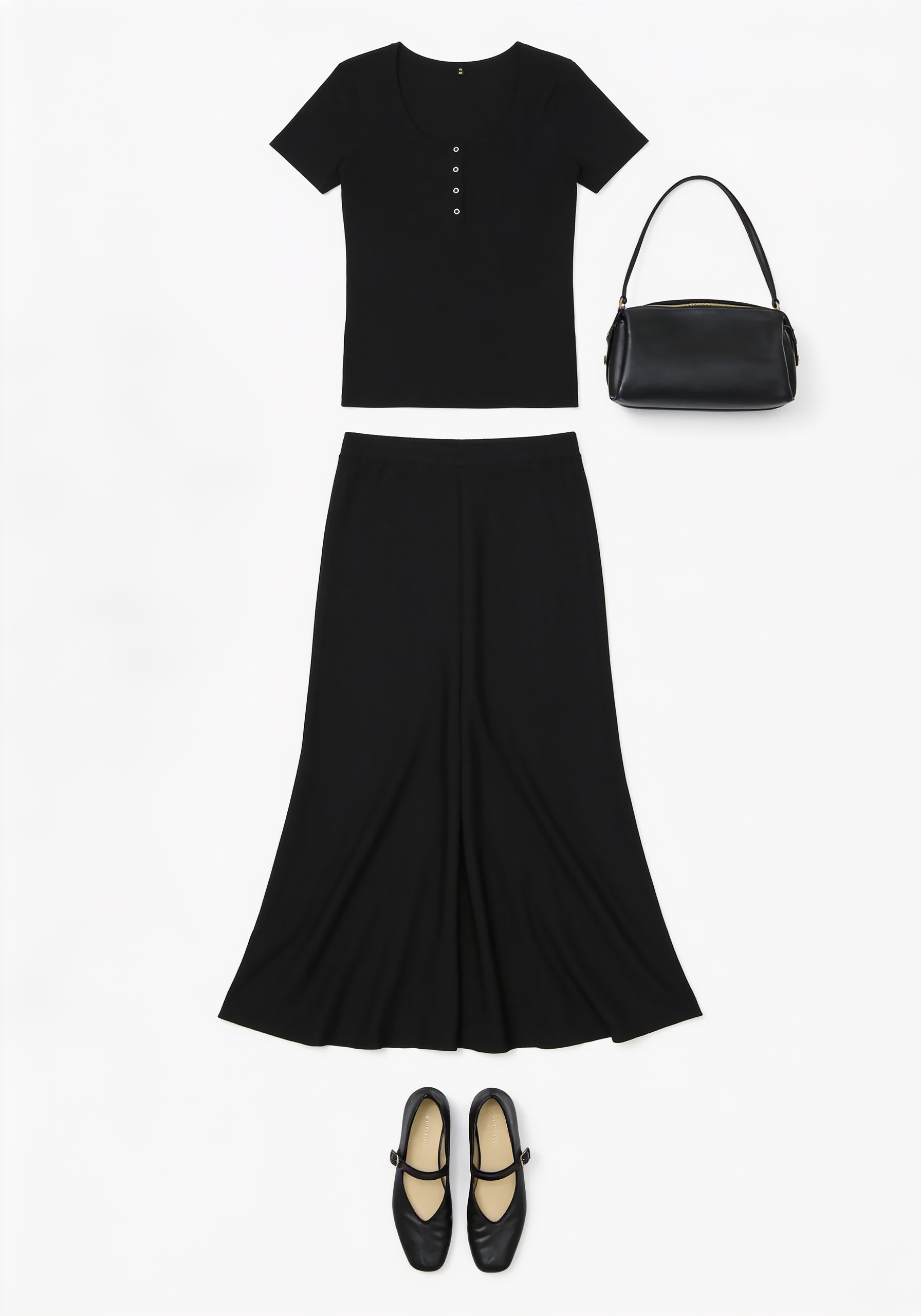 Black cropped top and cutout maxi skirt