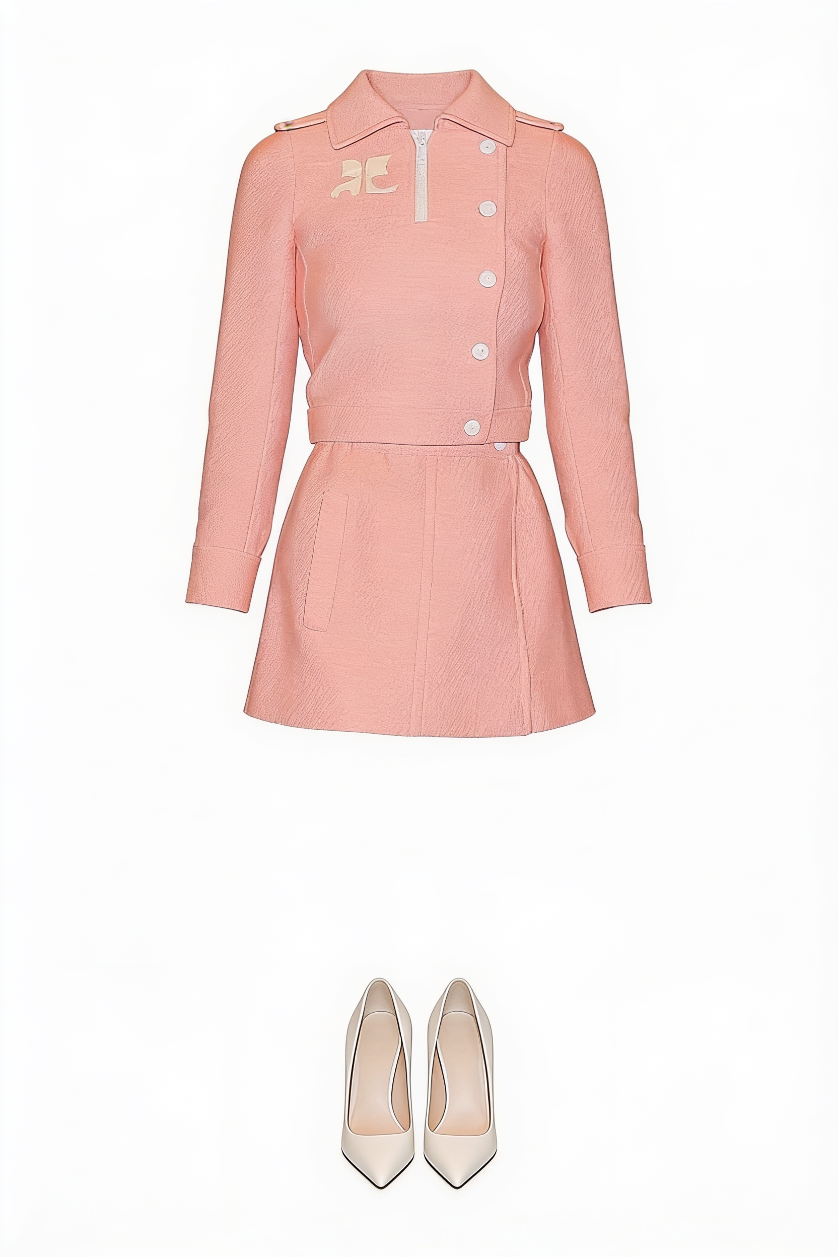 Pink button-front mini dress