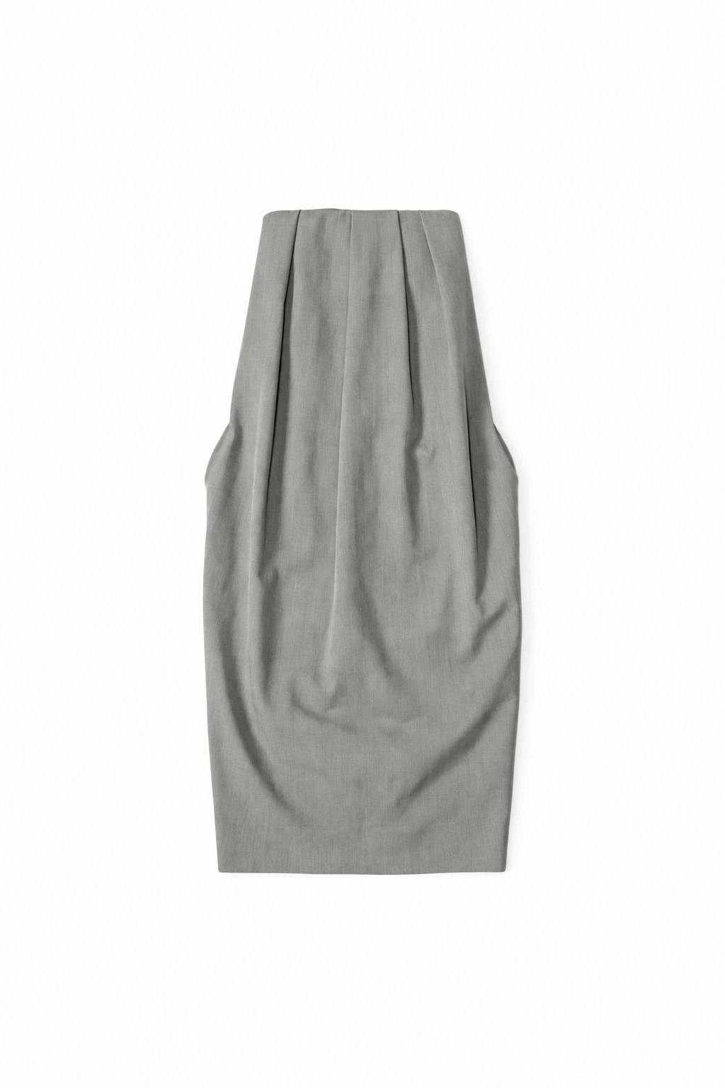 Grey strapless maxi dress